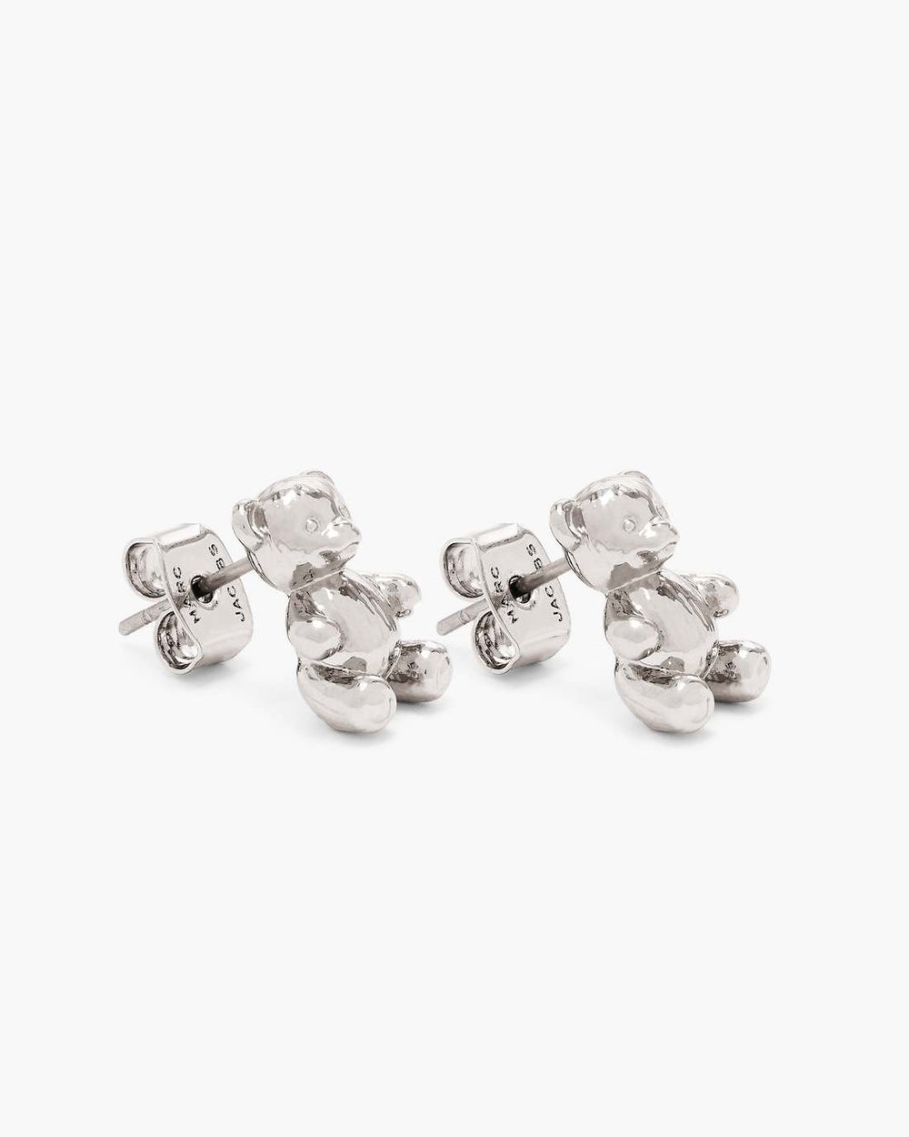 Marc Jacobs The Teddy Bear Stud Earrings Light Antique Silver