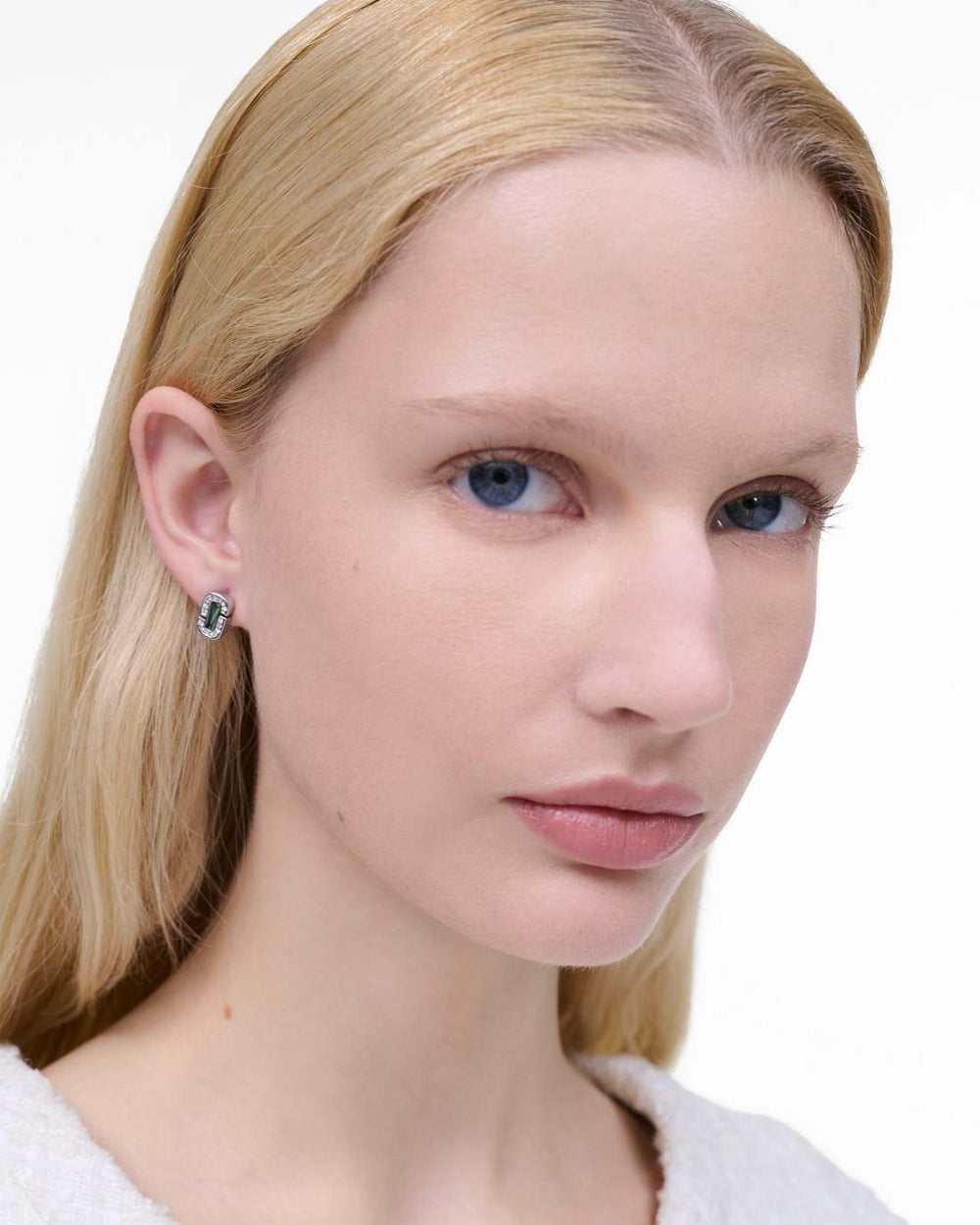 Marc Jacobs The J Marc Luxe Abalone Earrings Silver/Crystal