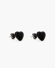 Marc Jacobs The Heart Balloon Pave Earrings Black/Black Crystal