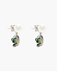 Marc Jacobs Hattie Stewart X Marc Jacobs Butterfly Pearl Earrings Silver/Multi