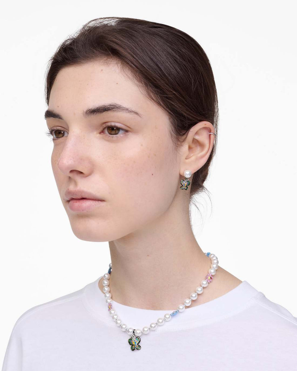 Marc Jacobs Hattie Stewart X Marc Jacobs Butterfly Pearl Earrings Silver/Multi