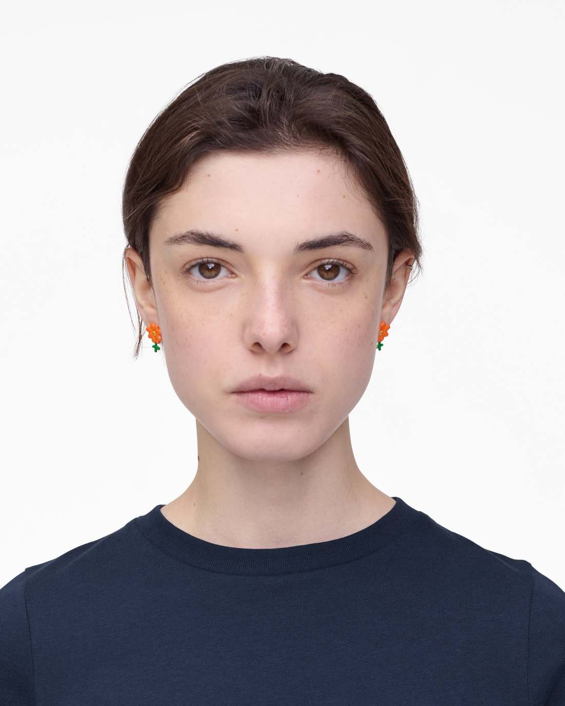Marc Jacobs David Shrigley X Marc Jacobs Joy Flower Stud Earrings Silver/Orange