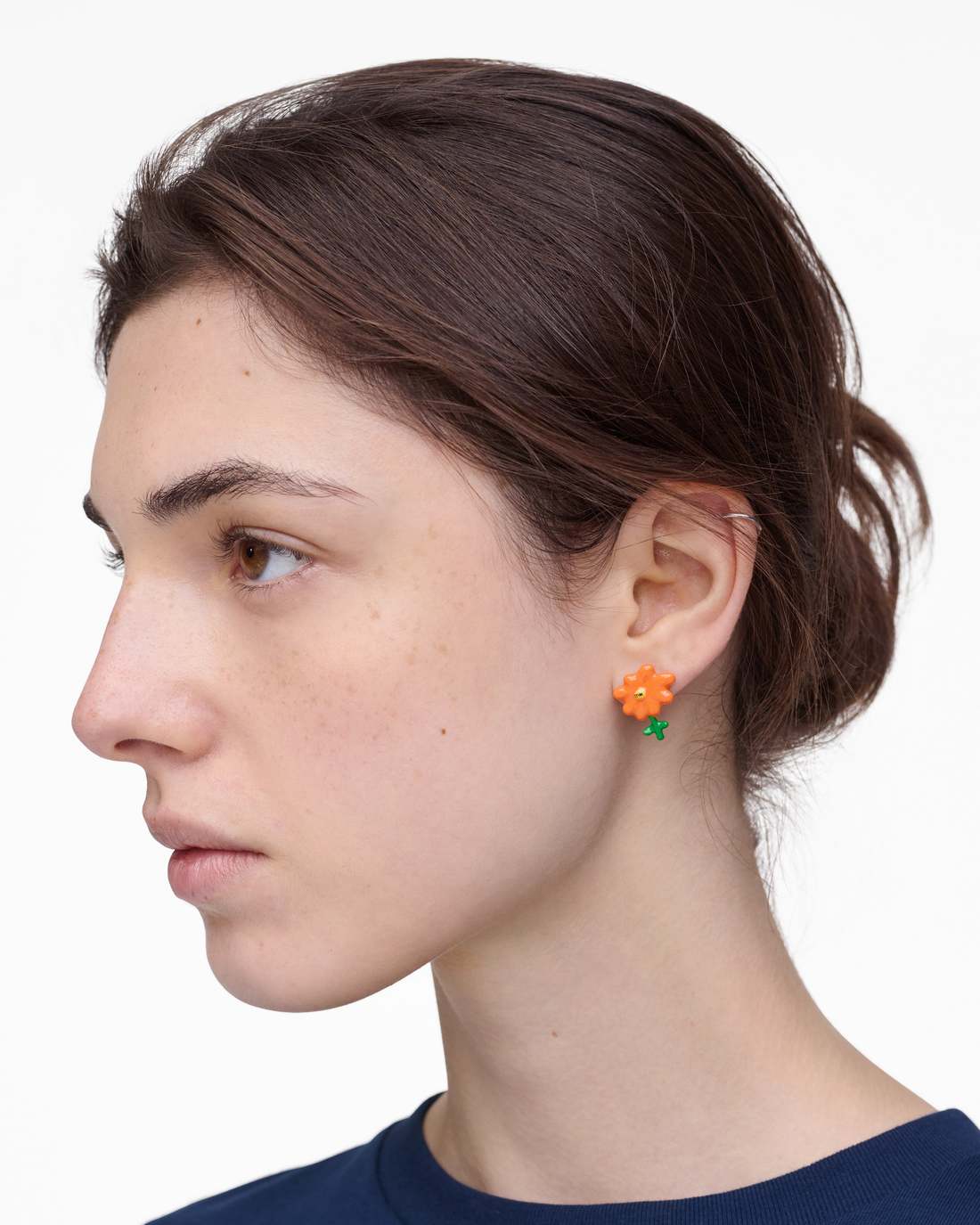 Marc Jacobs David Shrigley X Marc Jacobs Joy Flower Stud Earrings Silver/Orange