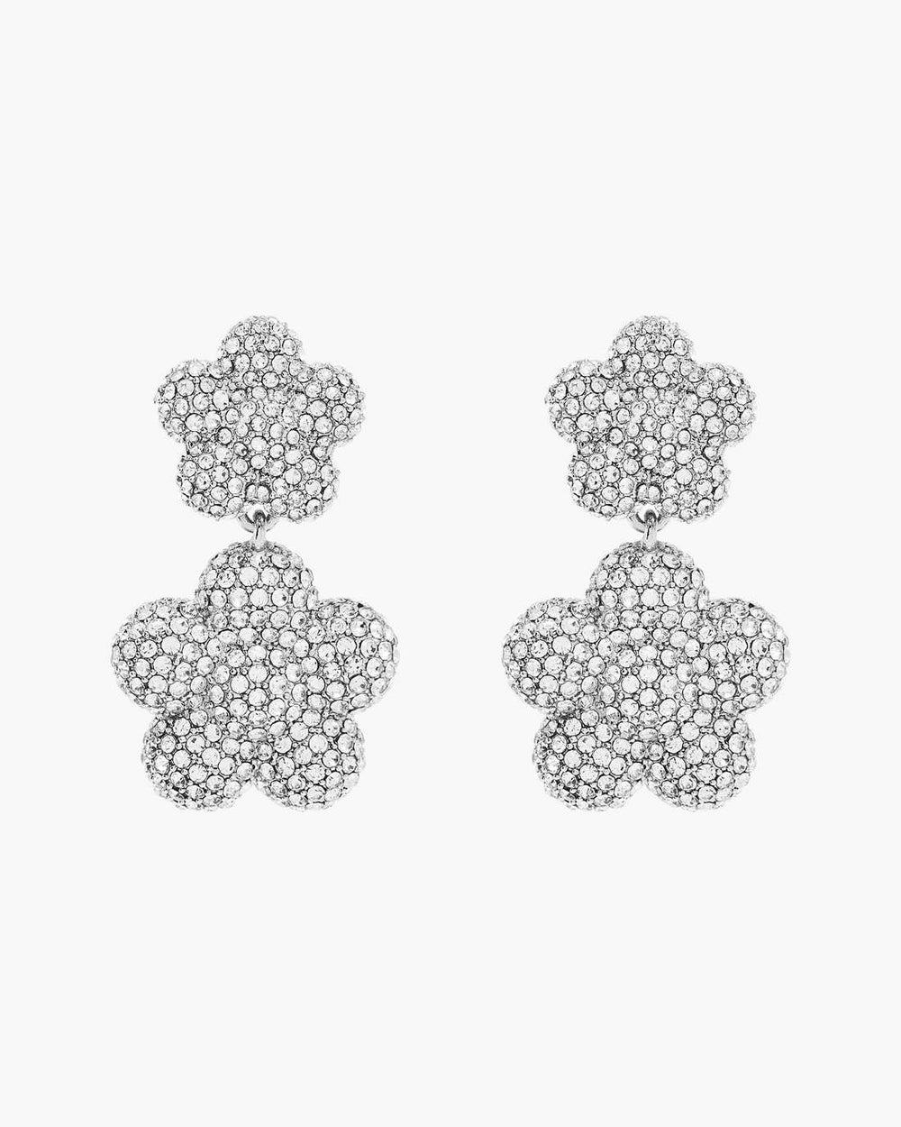 Marc Jacobs The Daisy Balloon Drop Earrings Silver/Crystal