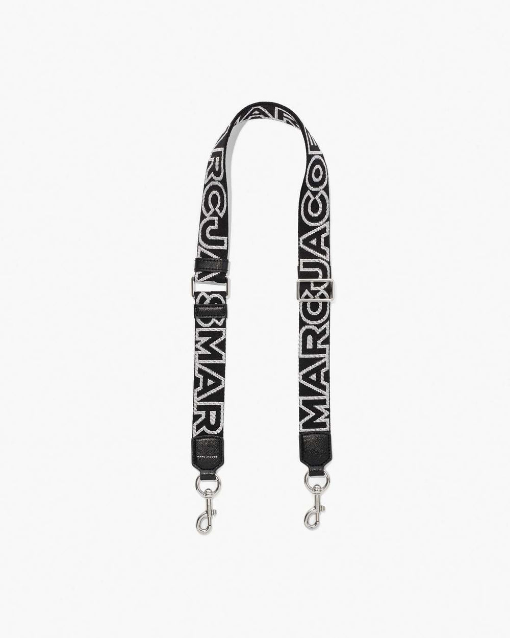 Marc Jacobs The Thin Outline Logo Webbing Strap Black/Silver