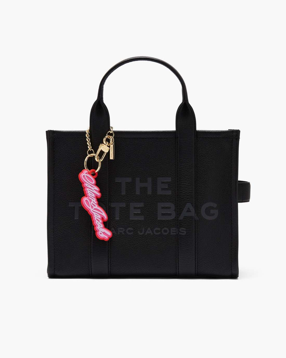 Marc Jacobs The Cursive Logo Bag Charm Bow Pink Multi