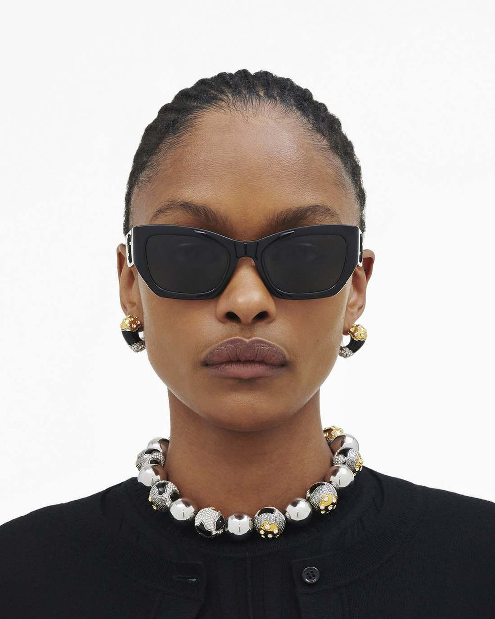 Marc Jacobs The J Marc Square Cat Eye Sunglasses Black