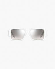 Marc Jacobs The Bold Logo Square Mirrored Sunglasses White/Grey