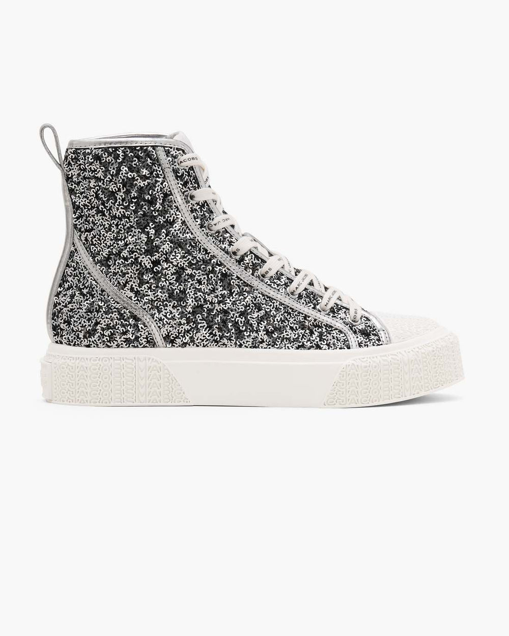 Marc Jacobs The Sequin High Top Sneaker Silver