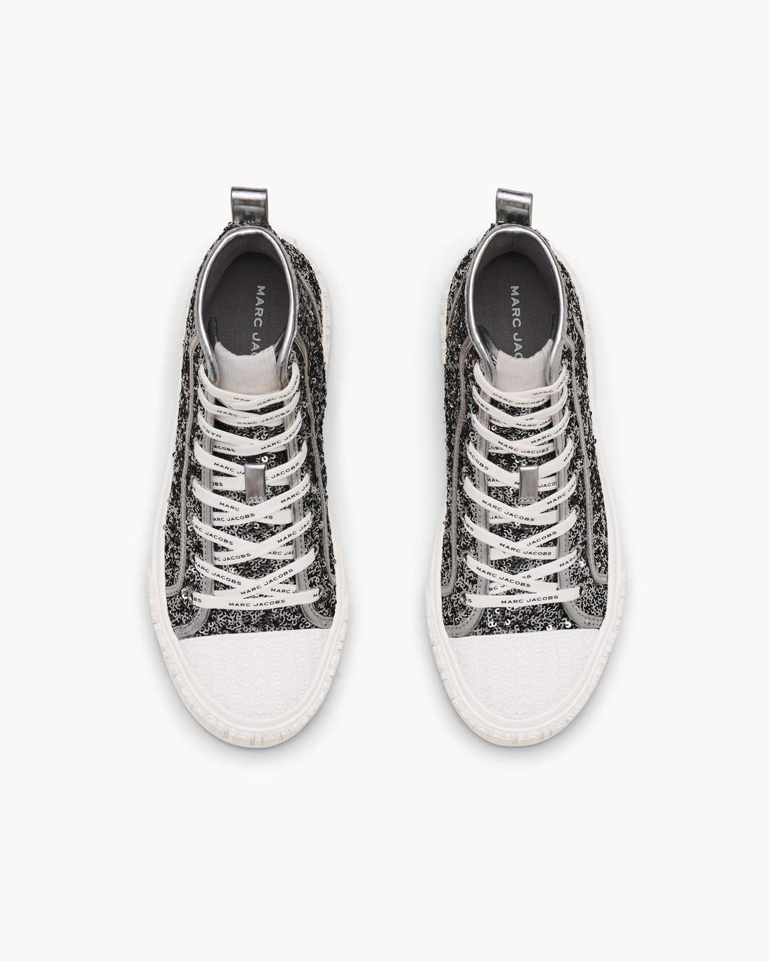 Marc Jacobs The Sequin High Top Sneaker Silver