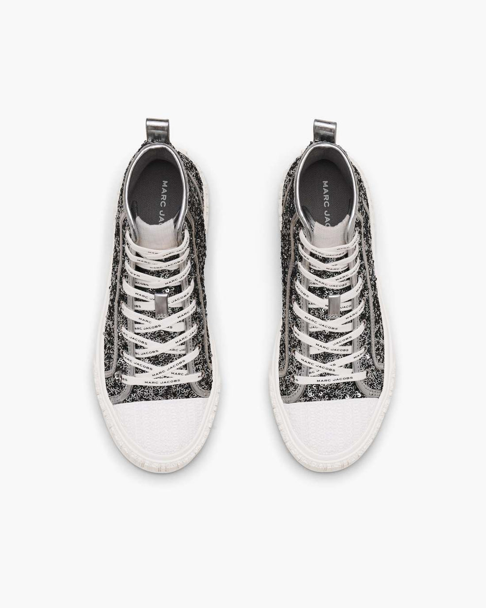 Marc Jacobs The Sequin High Top Sneaker Silver