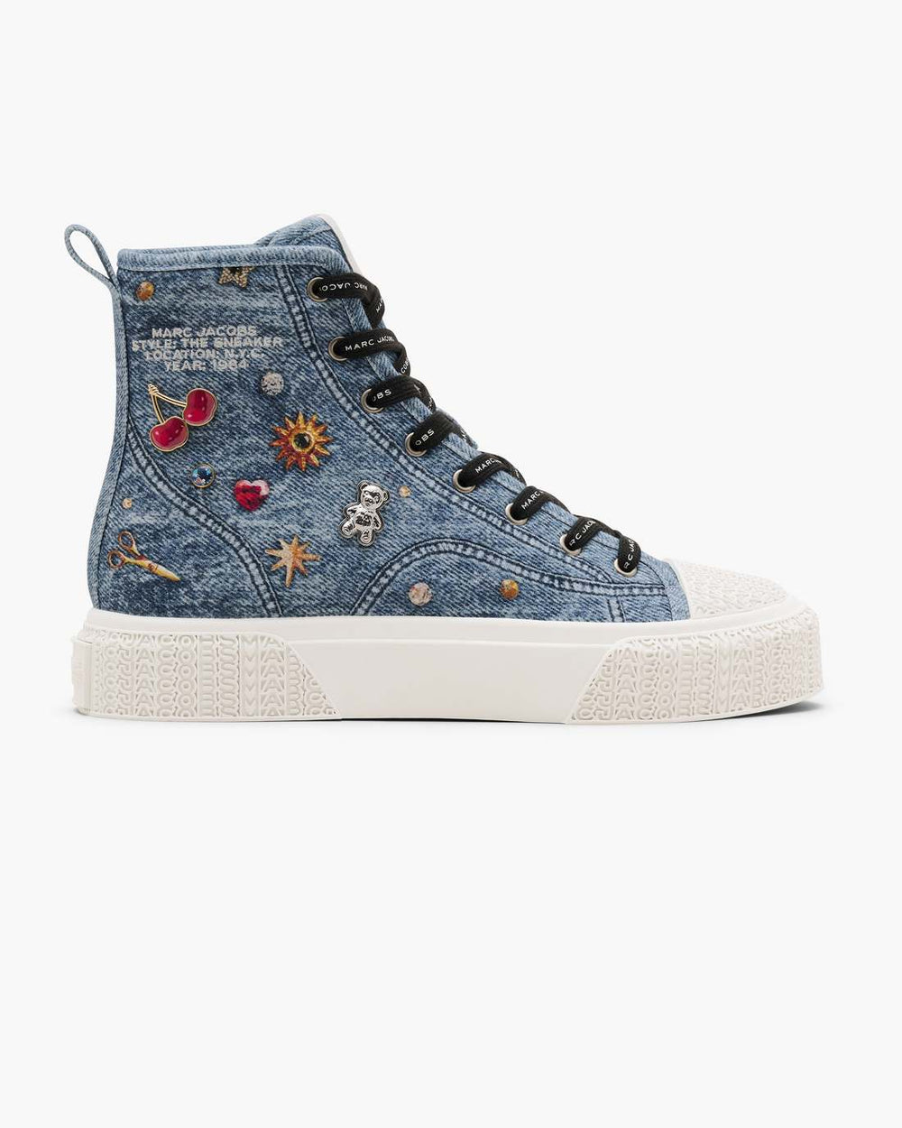 Marc Jacobs The Trinket Charm High Top Sneaker Medium Wash Multi