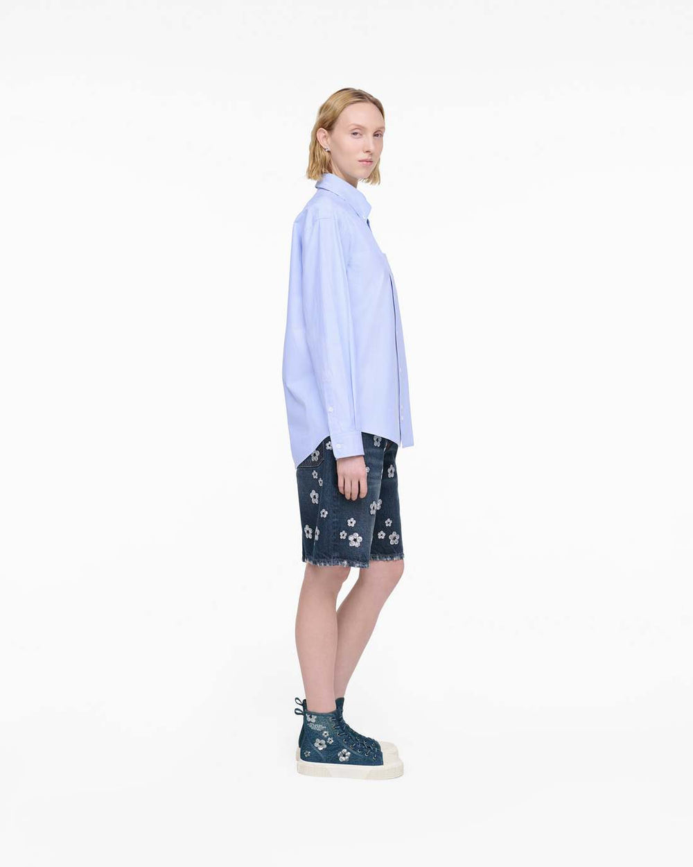 Marc Jacobs The Sequin Daisy Denim High Top Sneaker Vintage Indigo