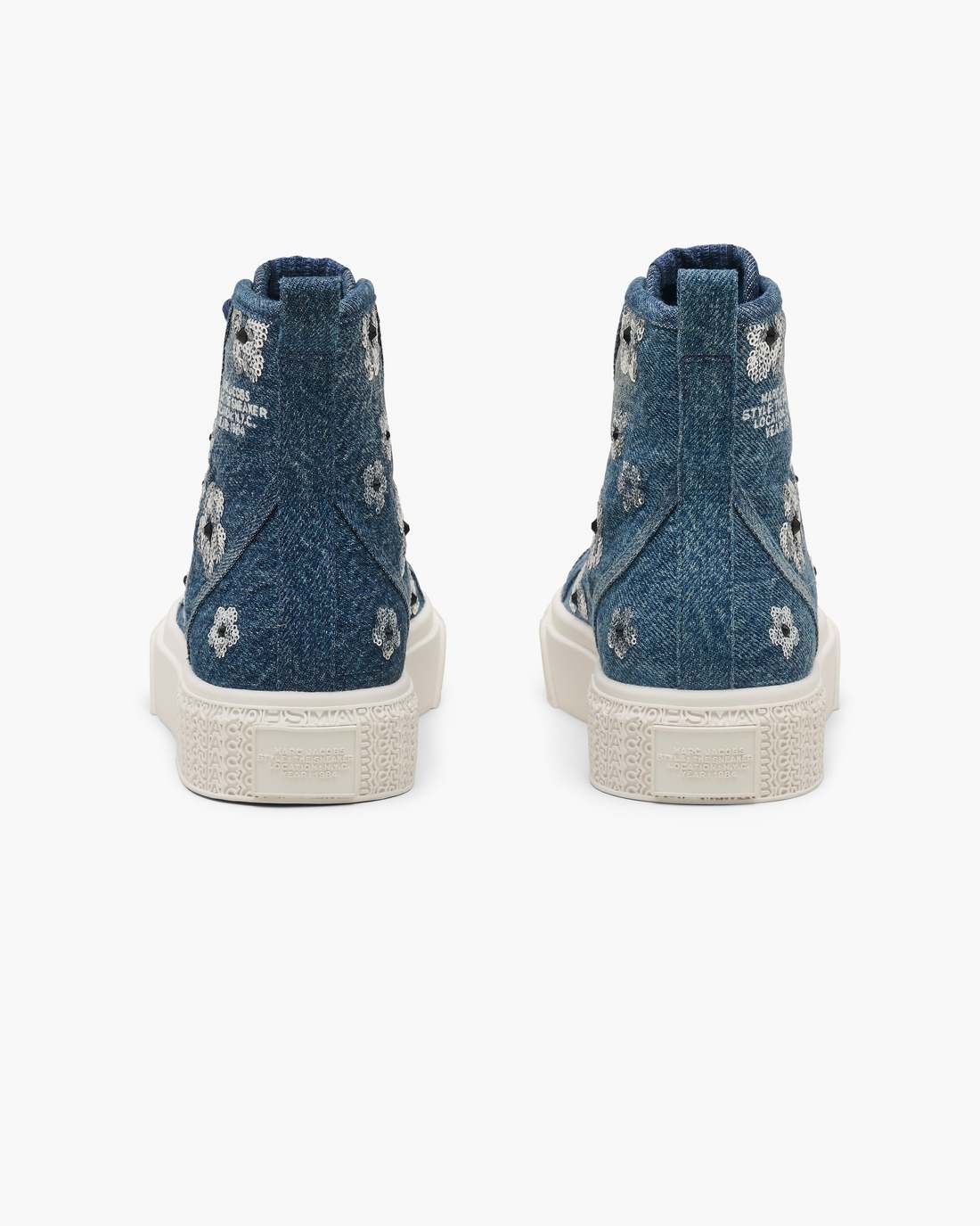 Marc Jacobs The Sequin Daisy Denim High Top Sneaker Vintage Indigo