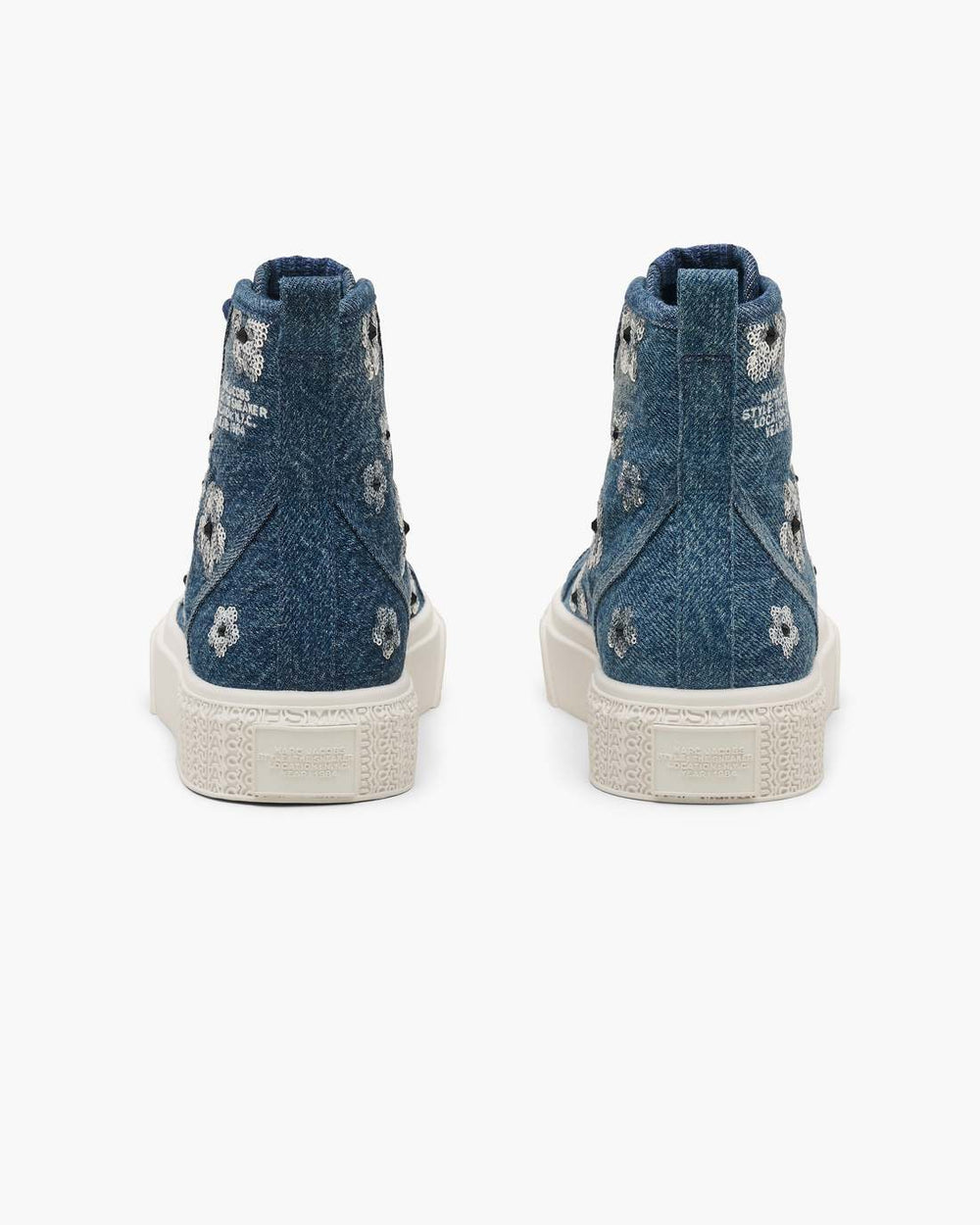 Marc Jacobs The Sequin Daisy Denim High Top Sneaker Vintage Indigo