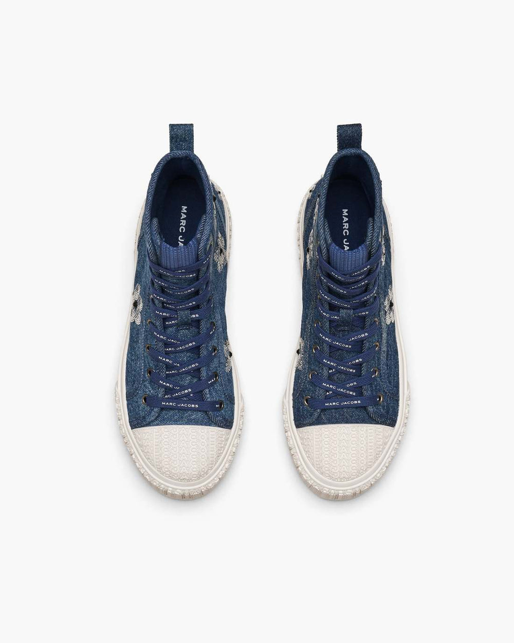 Marc Jacobs The Sequin Daisy Denim High Top Sneaker Vintage Indigo