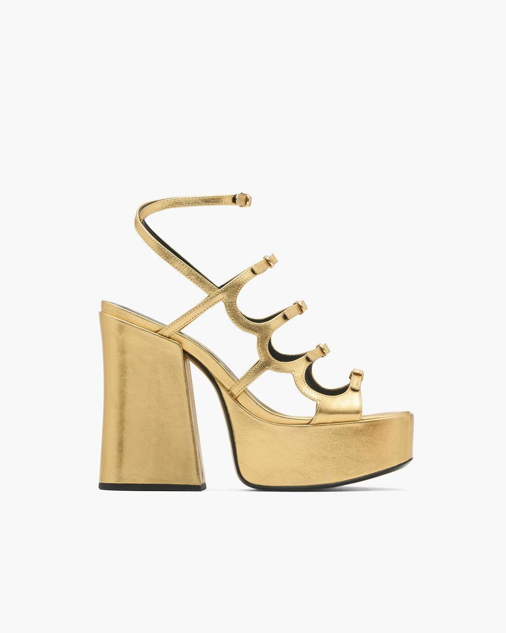 Marc Jacobs The Metallic Leather Kiki Platform Sandal Gold