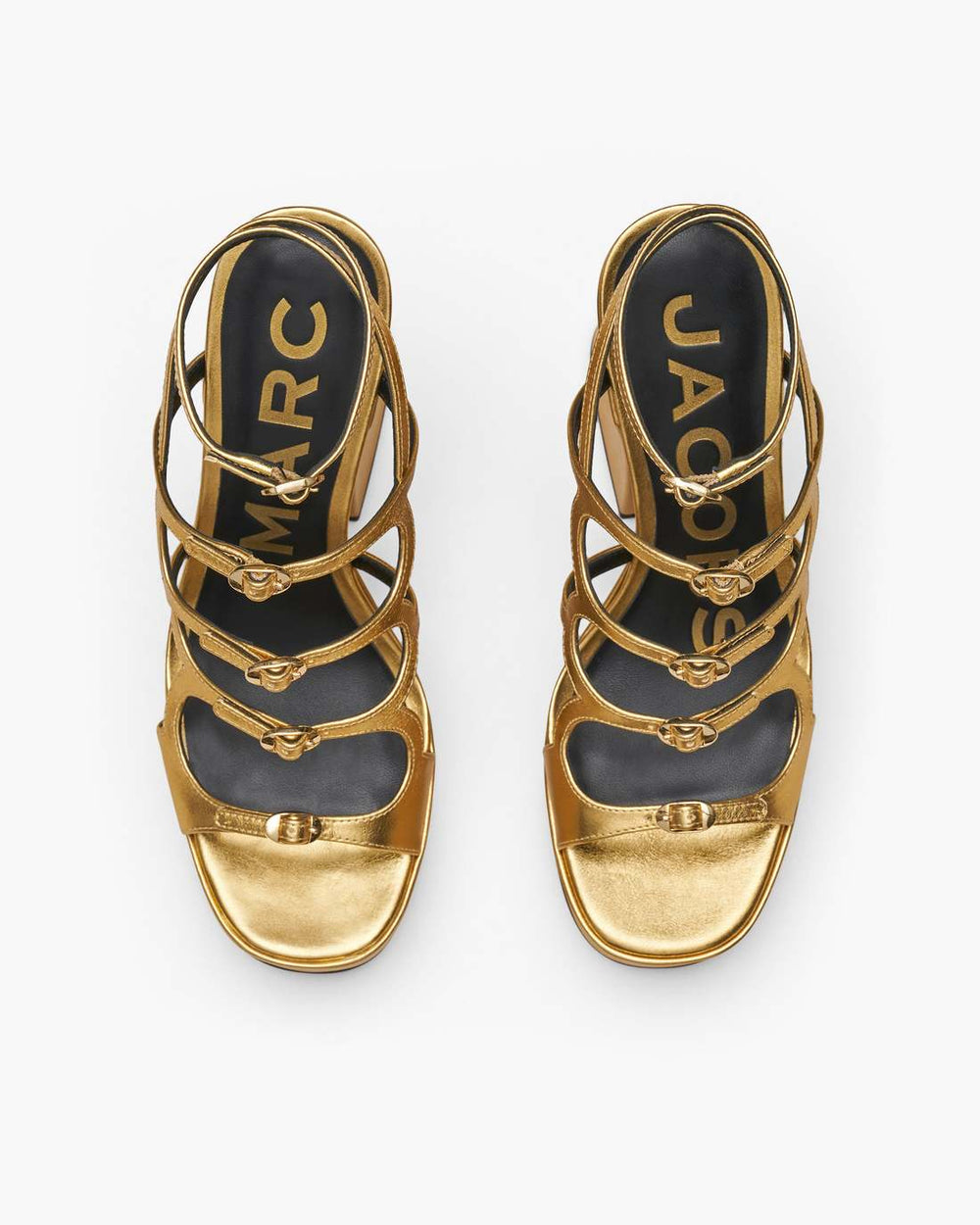 Marc Jacobs The Metallic Leather Kiki Platform Sandal Gold