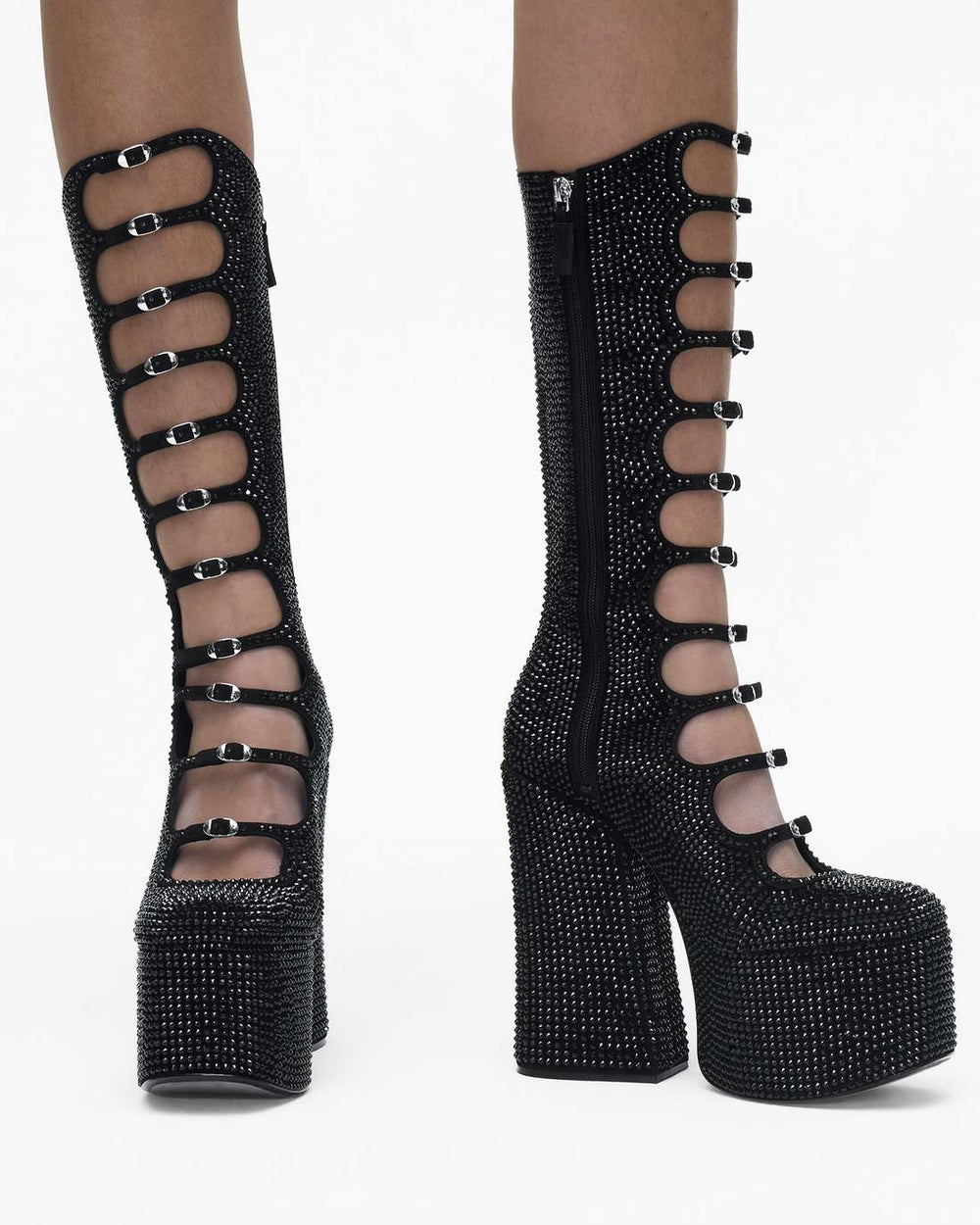 Marc Jacobs The Rhinestone Kiki Knee-High Boot Black/Black