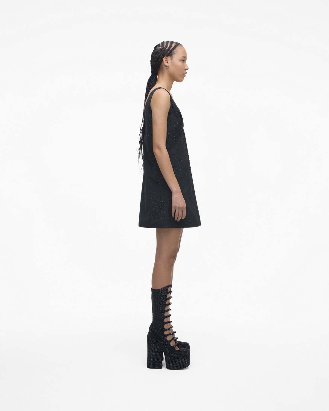 Marc Jacobs The Rhinestone Kiki Knee-High Boot Black/Black