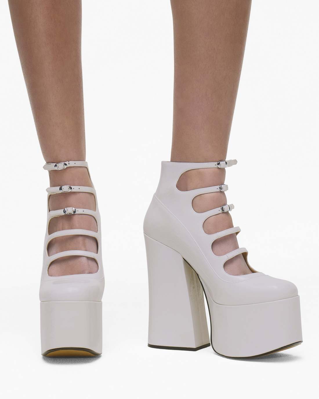 Marc Jacobs The Patent Leather Kiki Ankle Boot White