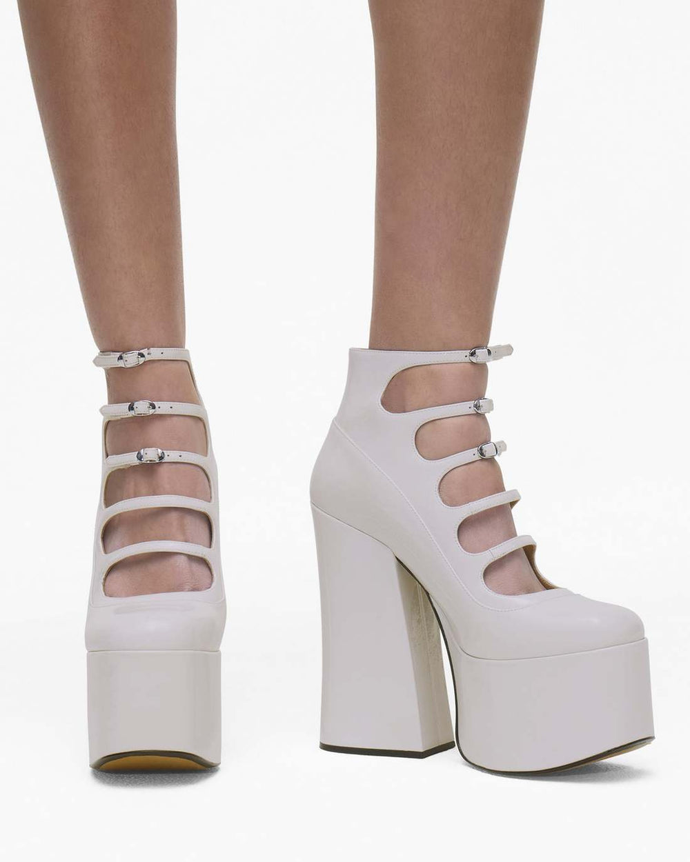 Marc Jacobs The Patent Leather Kiki Ankle Boot White