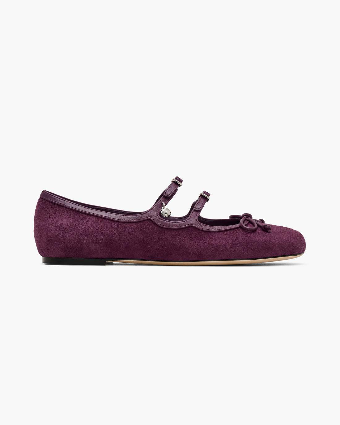 Marc Jacobs The Suede Kiki Ballerina Dark Plum