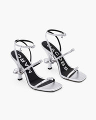 Marc Jacobs The Metallic Leather Daisy Heel Silver