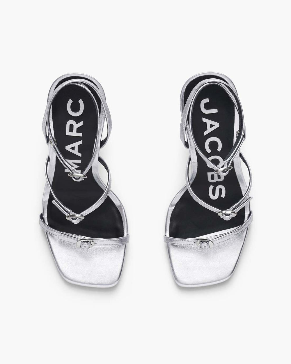 Marc Jacobs The Metallic Leather Daisy Heel Silver