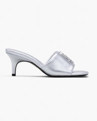 Marc Jacobs The Metallic J Marc Heeled Sandal Silver