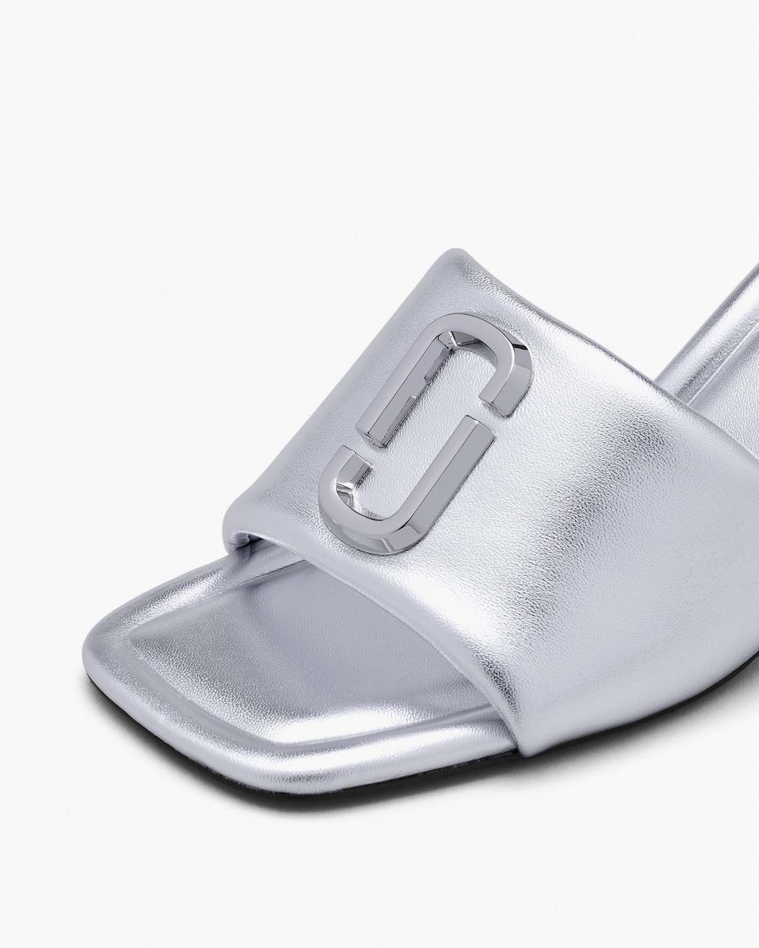 Marc Jacobs The Metallic J Marc Heeled Sandal Silver
