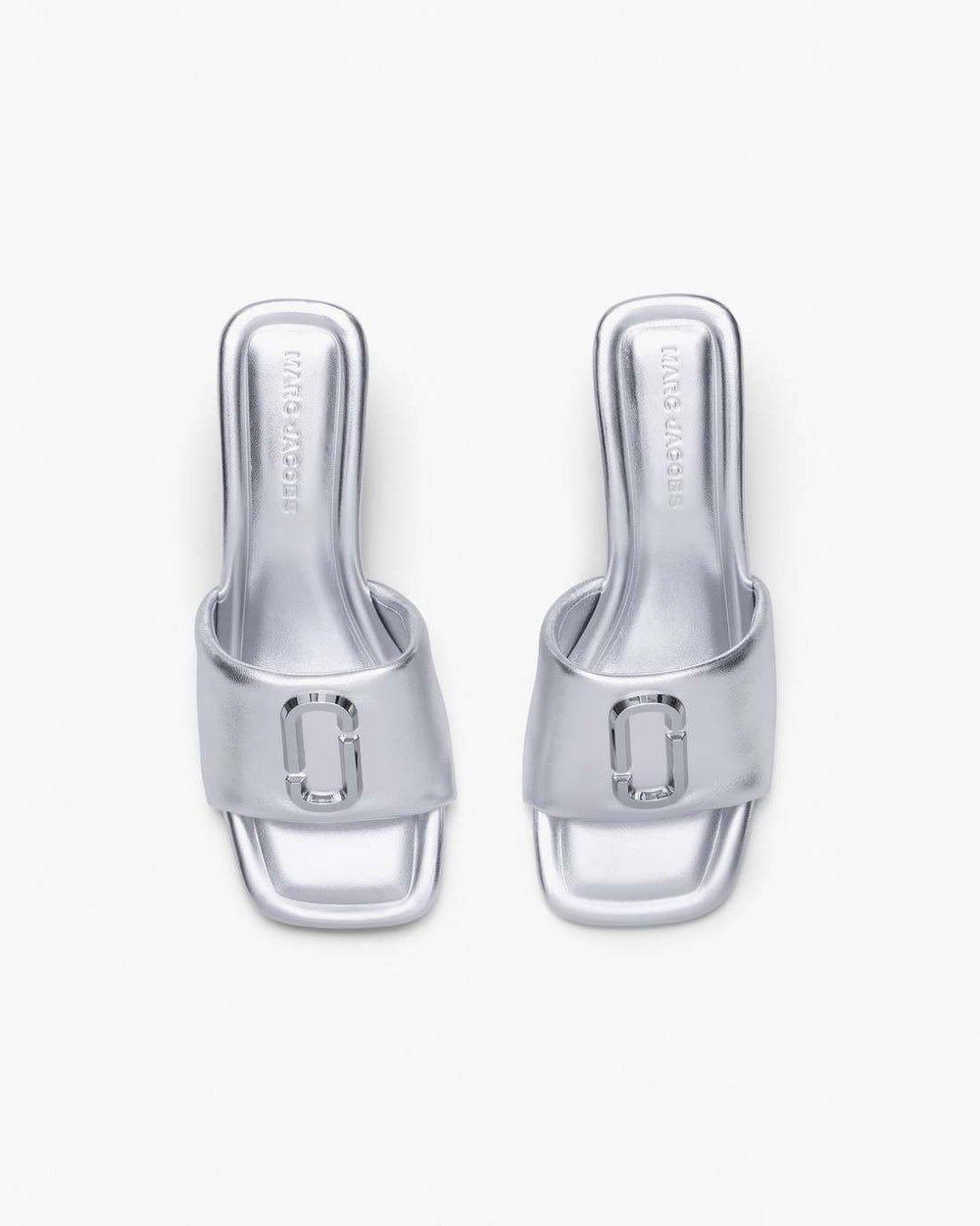 Marc Jacobs The Metallic J Marc Heeled Sandal Silver
