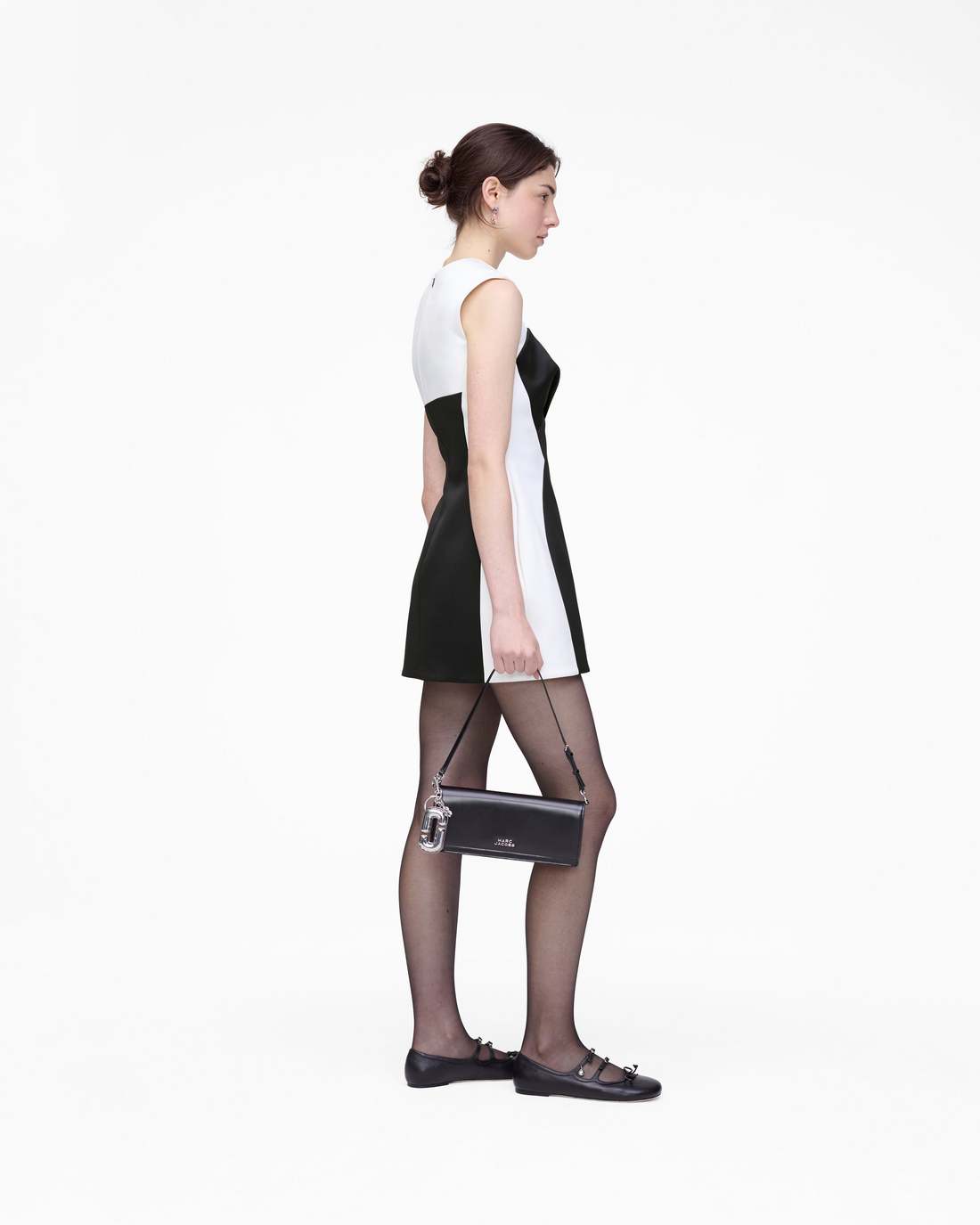 Marc Jacobs Seamed Up Satin Dress Black/White