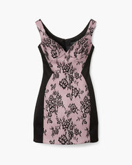 Marc Jacobs Sculpted Lace Shadow Dress Black Multi