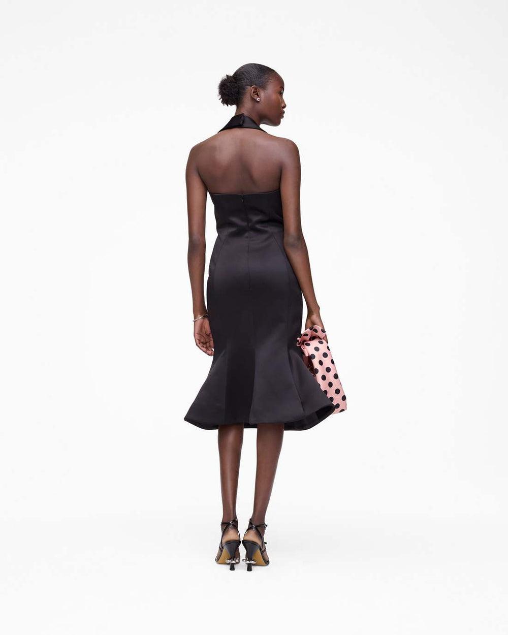 Marc Jacobs Sculpted Satin Halter Dress Black