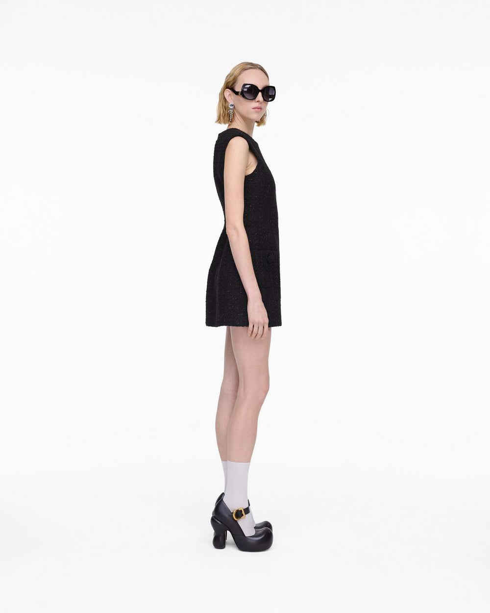Marc Jacobs Sculptural Tweed Dress Black