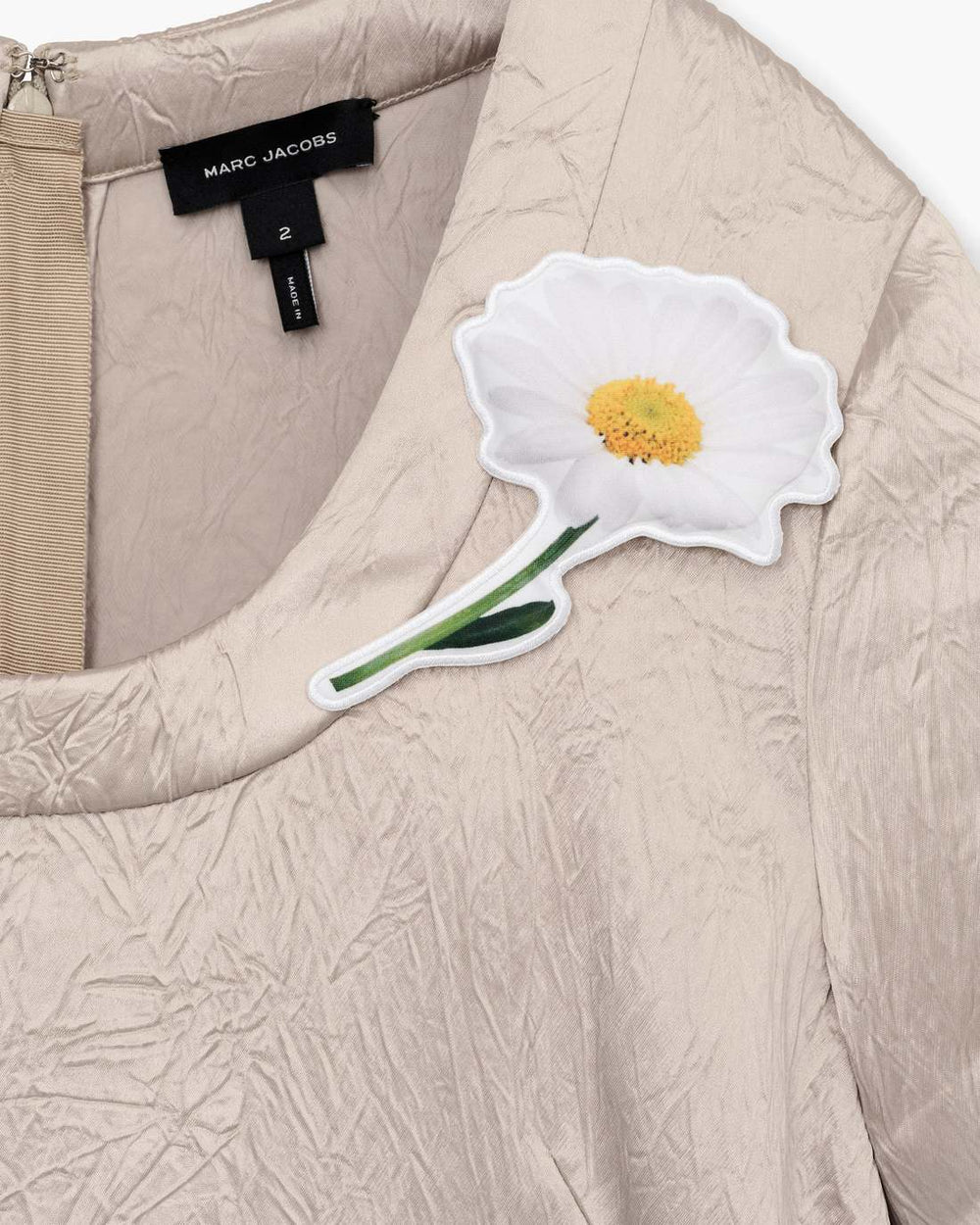 Marc Jacobs Crushed Satin Dress Champagne
