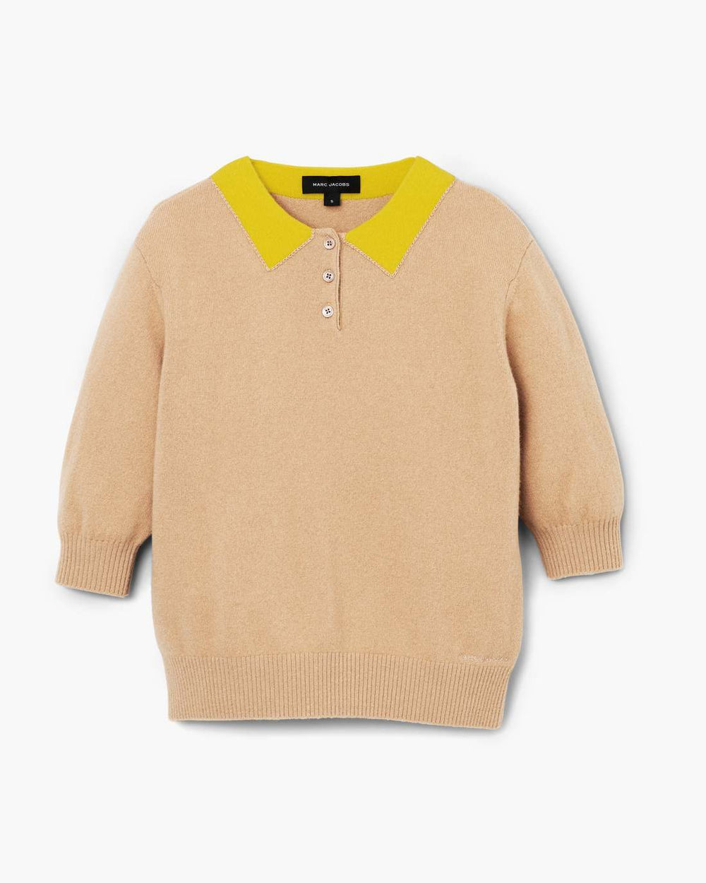 Marc Jacobs Trompe L'Oeil Knit Polo Camel