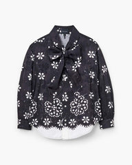 Marc Jacobs Trompe L'Oeil Eyelet Bow Blouse Black/White