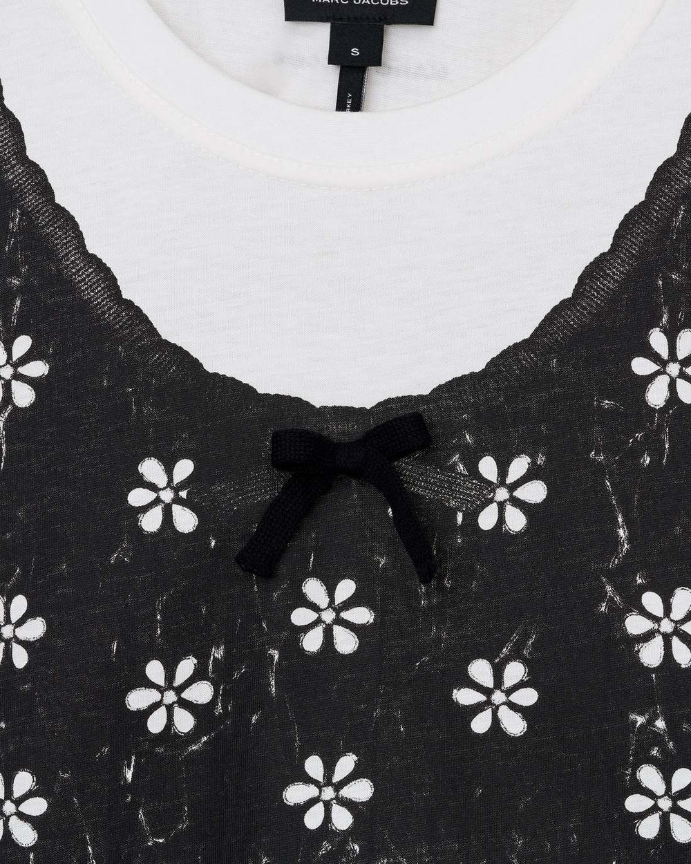 Marc Jacobs Trompe L'Oeil Eyelet Slim Tee White Multi