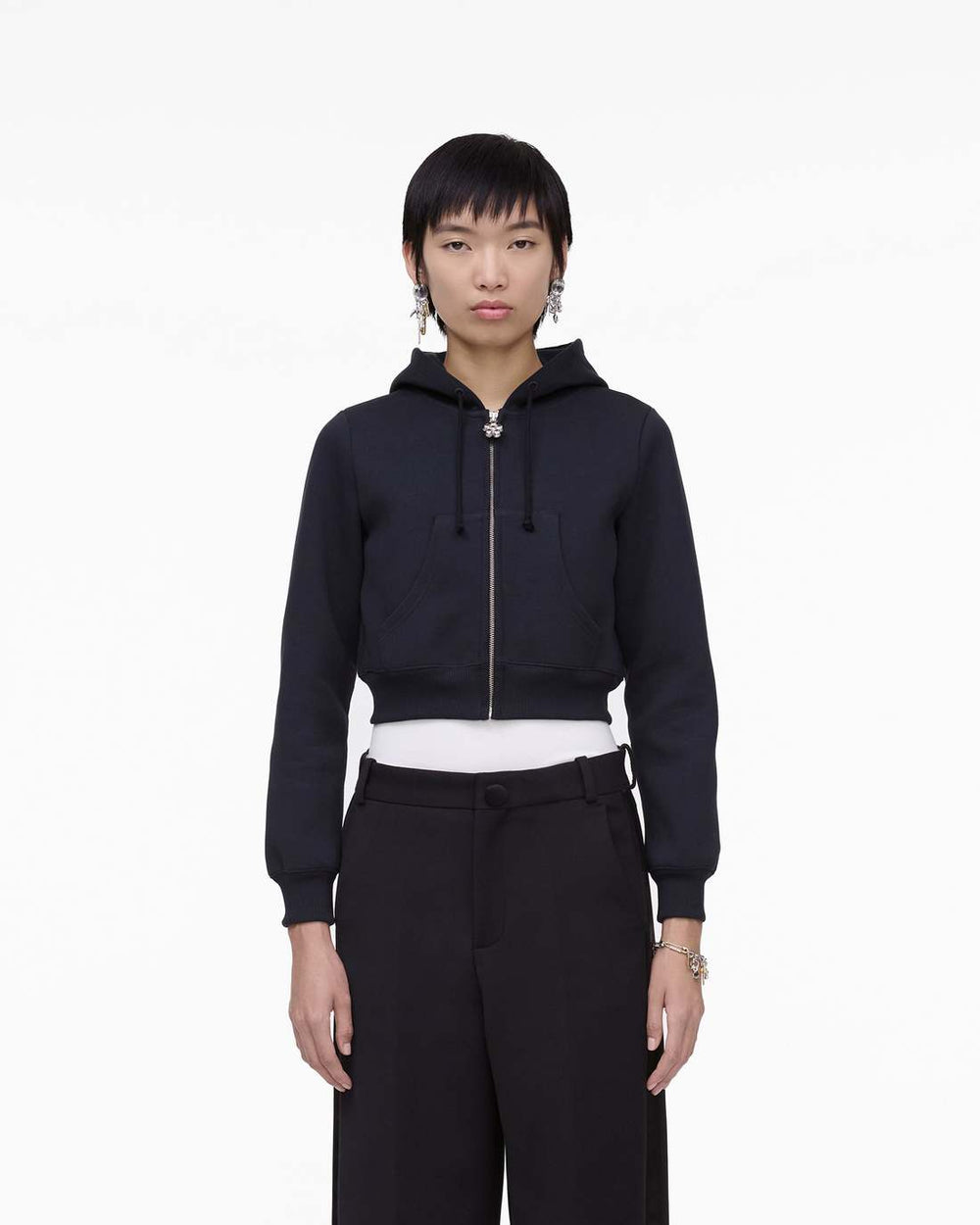 Marc Jacobs Charm Cropped Hoodie Black