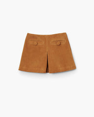 Marc Jacobs Suede Box Pleat Mini Skirt Copper
