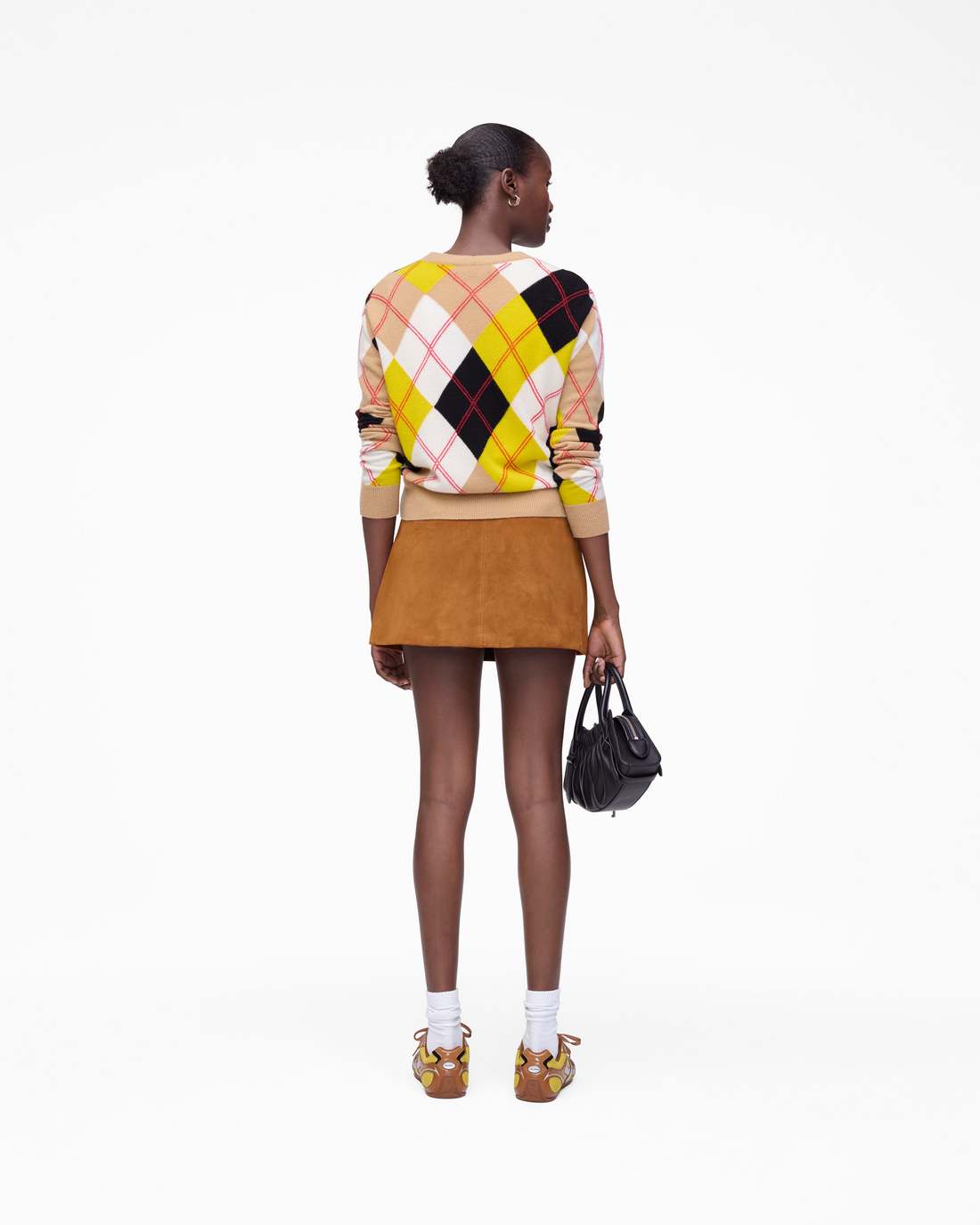 Marc Jacobs Suede Box Pleat Mini Skirt Copper
