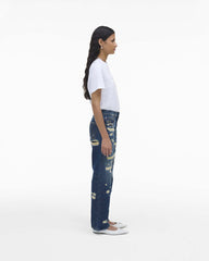 Marc Jacobs The Rip And Repair Straight Jean Punk Indigo