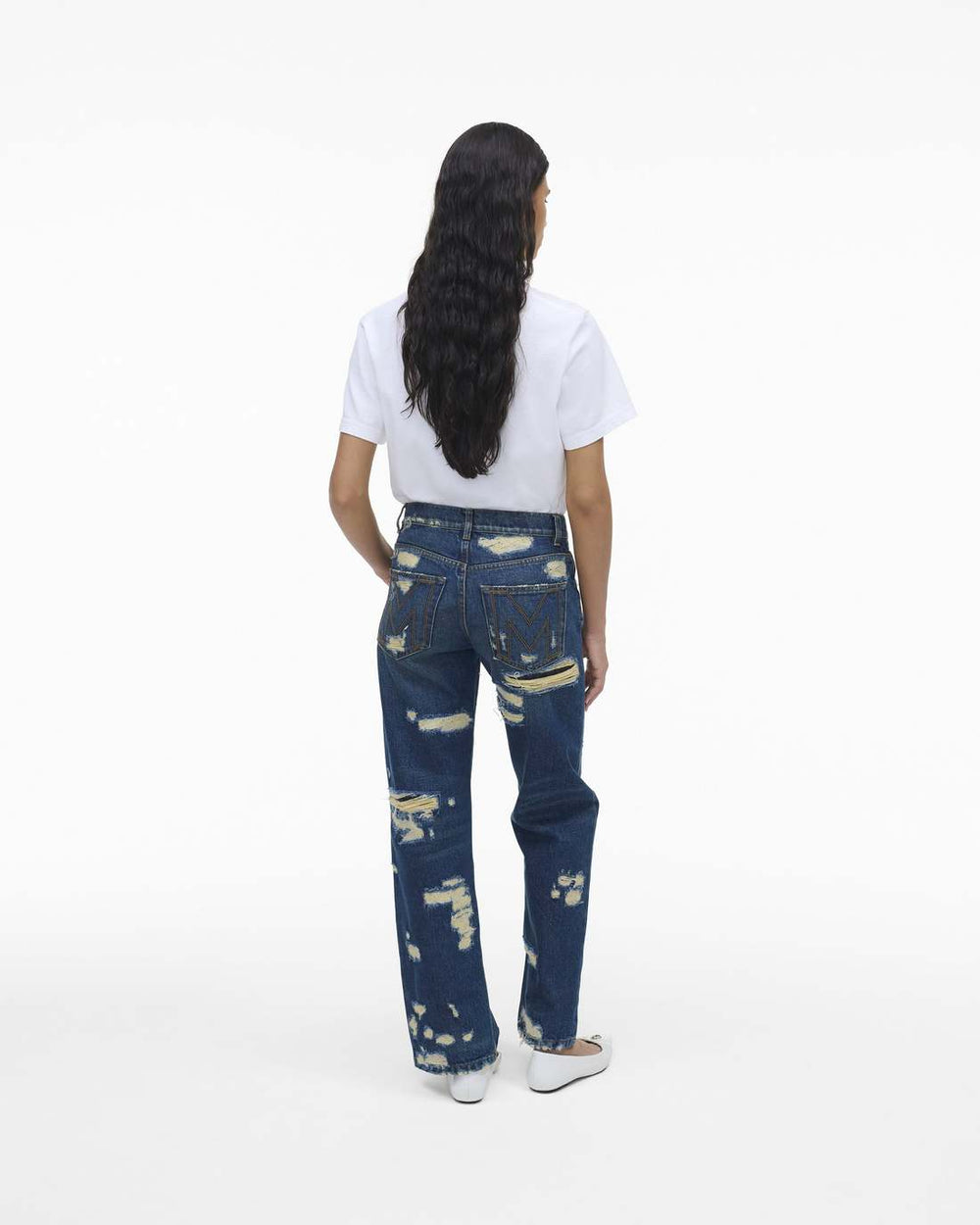 Marc Jacobs The Rip And Repair Straight Jean Punk Indigo