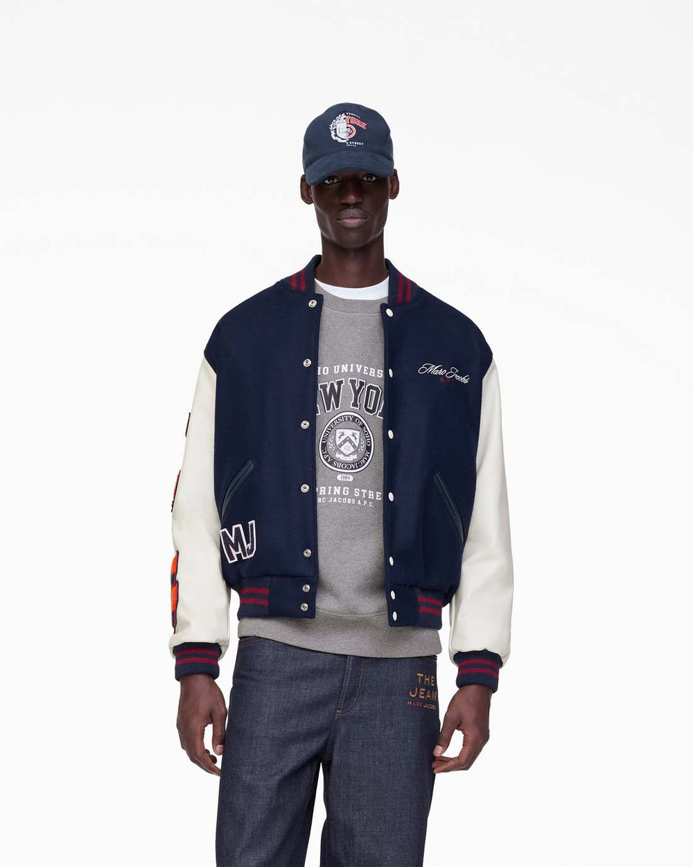 Marc Jacobs The A.P.C. X Marc Jacobs  Varsity Jacket Dark Navy/White