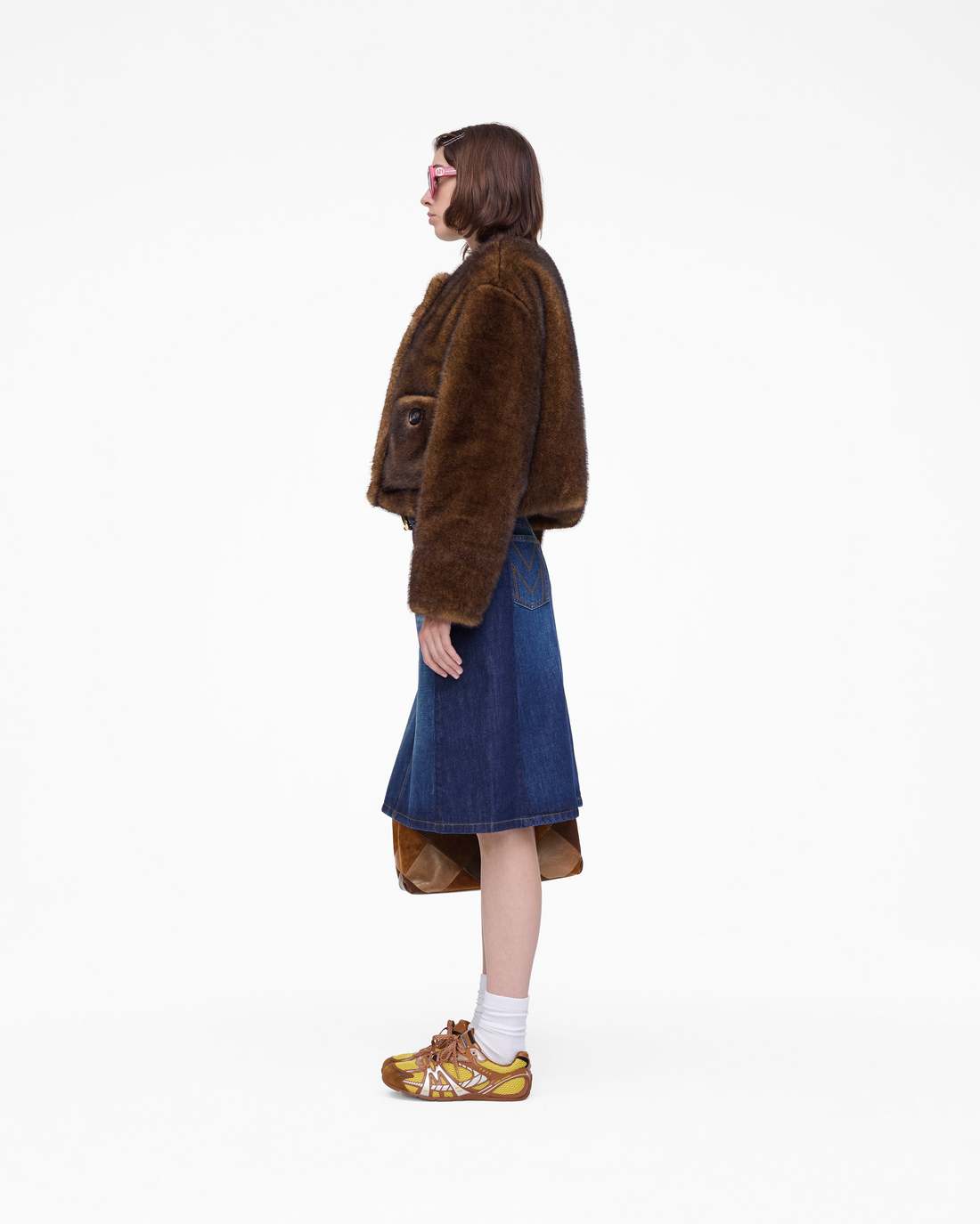 Marc Jacobs Teddy Cropped Jacket Ebony