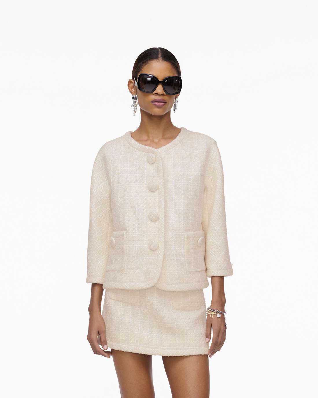 Marc Jacobs Tweed Backwards Lady Jacket Ivory