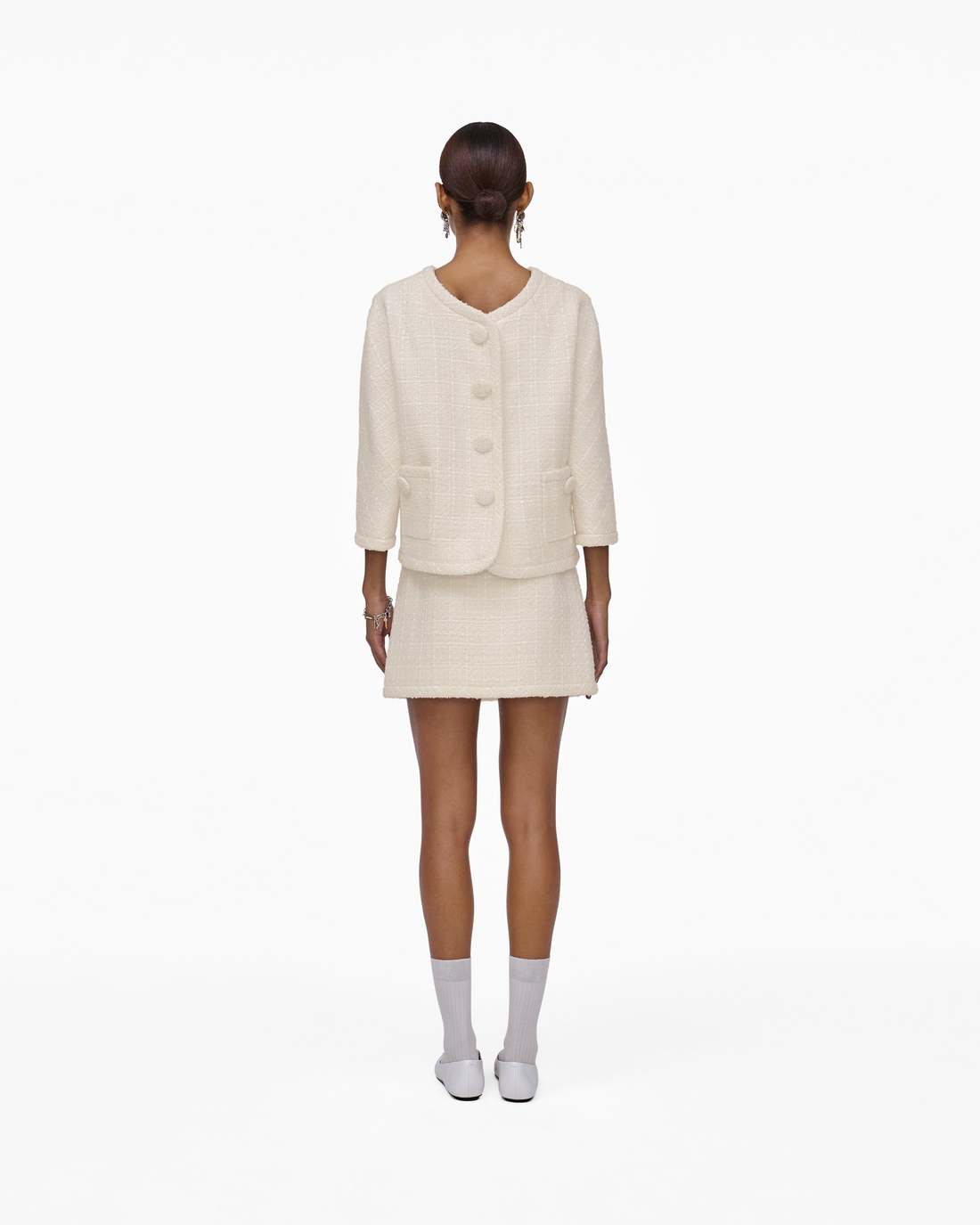 Marc Jacobs Tweed Backwards Lady Jacket Ivory