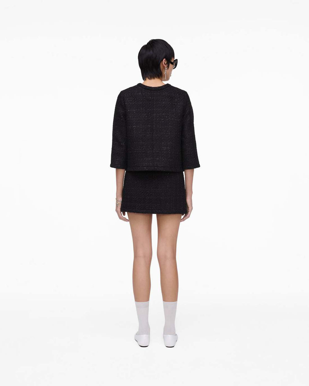 Marc Jacobs Tweed Backwards Lady Jacket Black